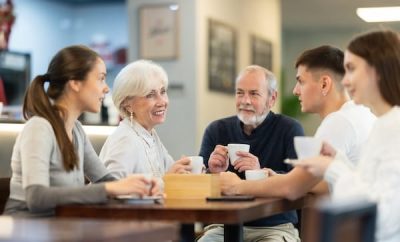family meeting - parents and adult children discussing end of life information