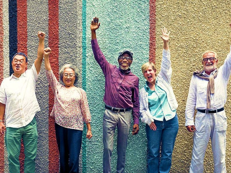 Senior friends aging independently - image