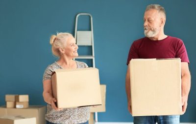 Seniors, older adults, getting ready to move to a new residence.
