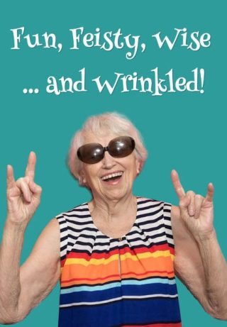 fun feisty wise and wrinkled logo