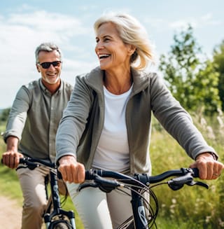 image - two seniors on bicycles