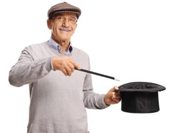 magician with a magic hat